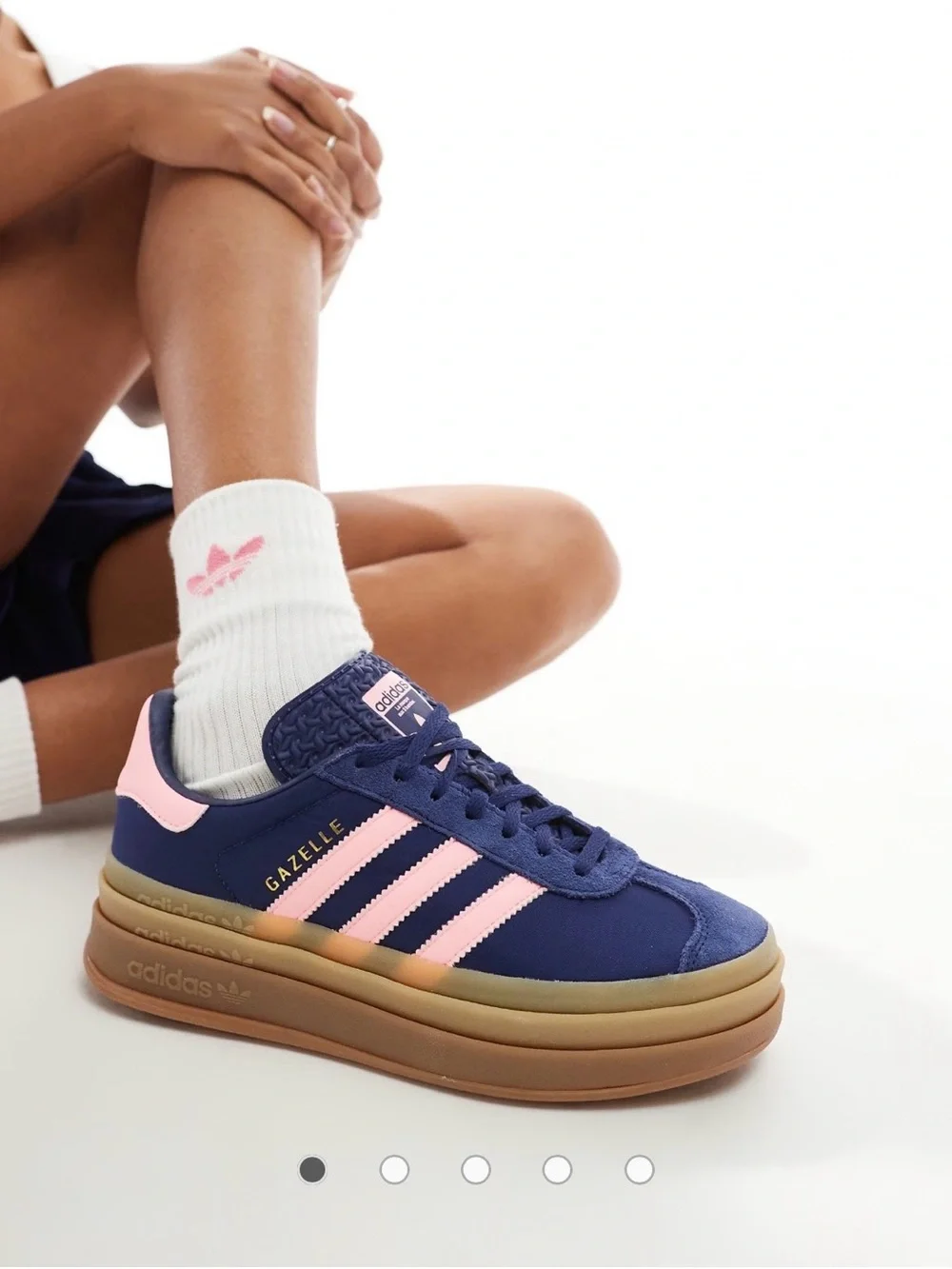 adidas Gazelle Platform Sneaker - Navy & Pink